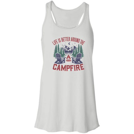 Life is Better Around the Campfire Flowy Racerback Tank