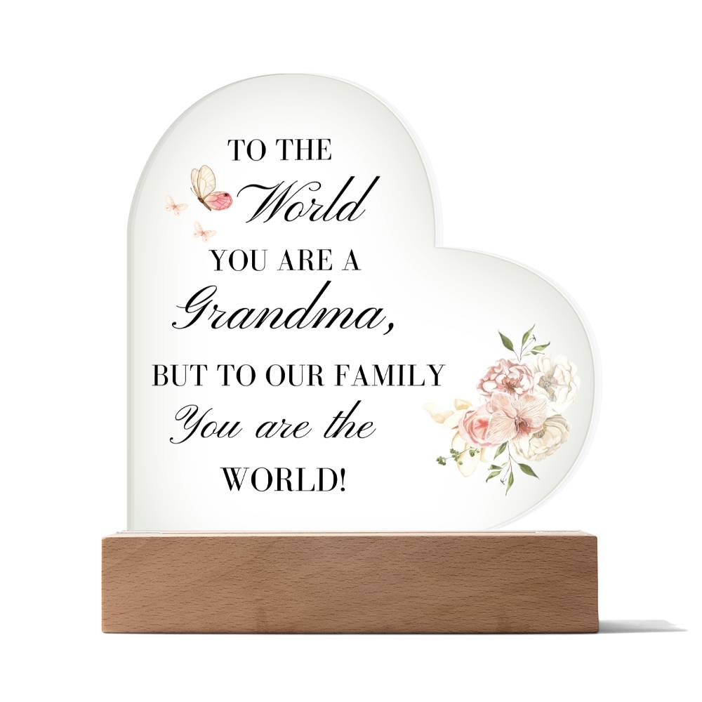 Beautiful Grandma Acrylic Heart Plaque