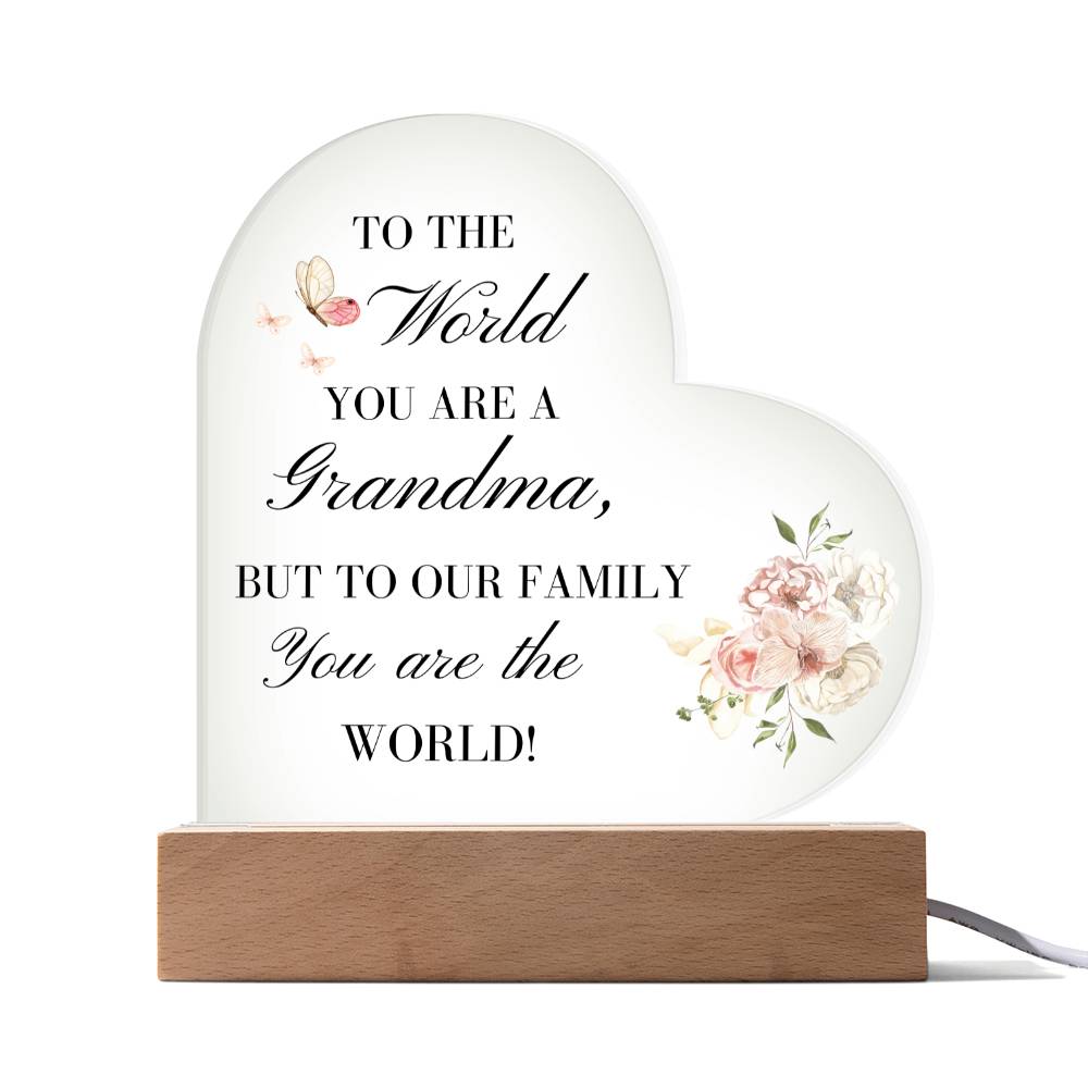 Beautiful Grandma Acrylic Heart Plaque