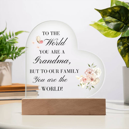 Beautiful Grandma Acrylic Heart Plaque